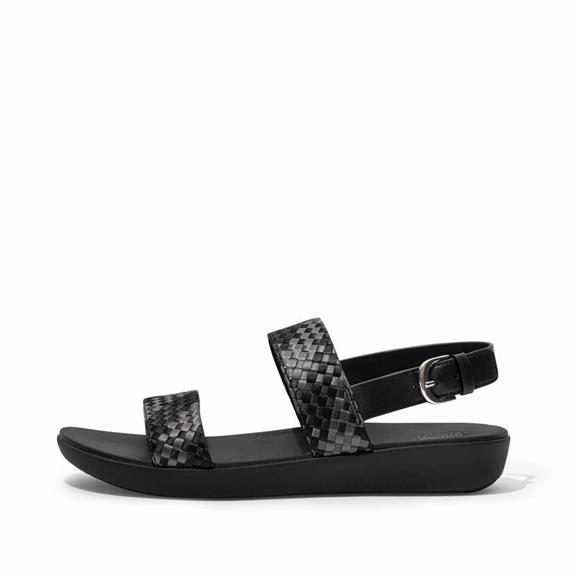 Sandales À Lanière Femme Fitflop Barra Polyester Faux Cuir Noir (JAF357194)